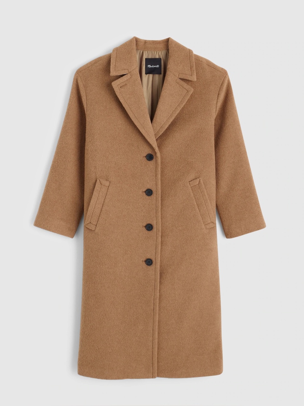 NWT Madewell The Alonzo Long Coat Wool Camel Color Women’s XXS
